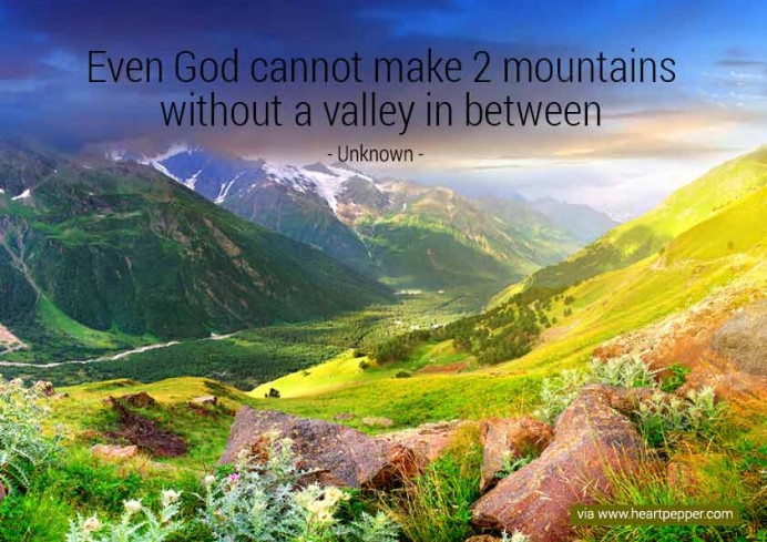 Valley between mountains
